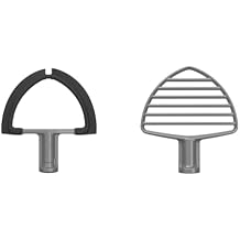 KitchenAid KDF7B Double Flex Edge Beater for Select Bowl-Lift Stand Mixers, Silver & Pastry Tilt Head Stand Mixer Beater Attachment, Silver