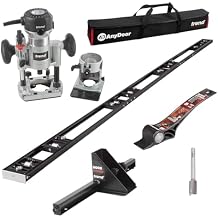Trend Ultimate Door Installation Kit with 9ft AnyDoor Hinge Jig, T1 Plunge and Trim 1/4 Inch Router, Foot Operated Door Lifter, Door Stand and Router Bit Set, H/JIG/D/B2