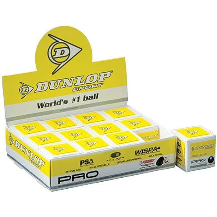 Dunlop Pro - Double Yellow Dot (One dozen) Squash Balls