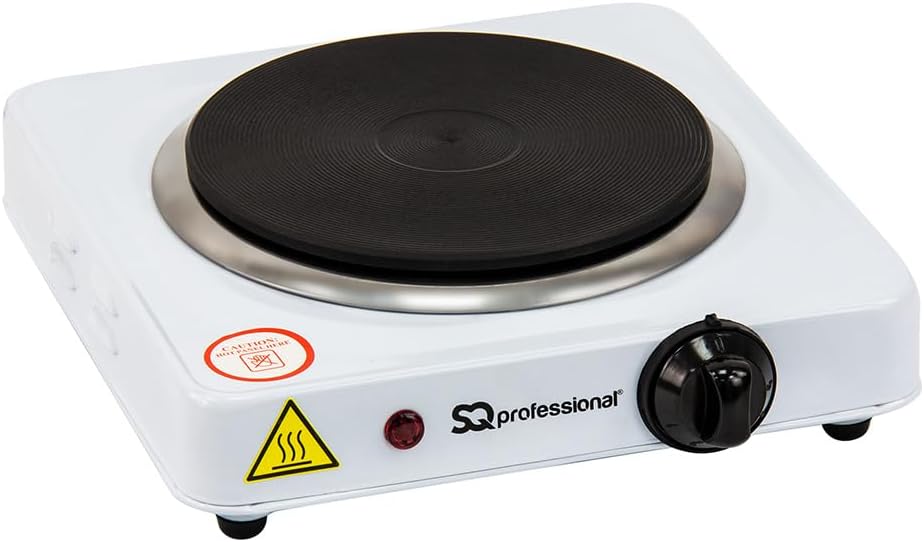 SQ Professional Electric Hot Plate with Single Ring 1000W - White