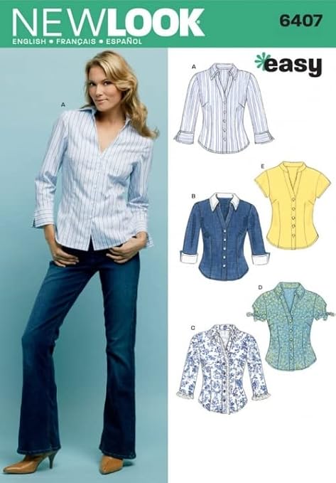 New Look Ladies Sewing Pattern 6407 Shirts & Blouses