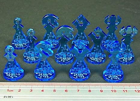 LITKO Net Hacker | Compatible with Android: Netrunner | Chess Program Marker Set | Pack of 12 | Fluorescent Blue