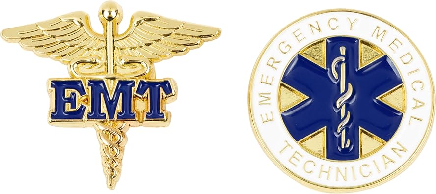 Emergency Medical Technician "EMT" Lapel Pin Set