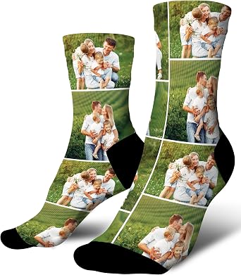 Custom Face Socks with Photo - Personalized Christmas Socks with Faces - Customized Funny Christmas Gift for Men & Women
